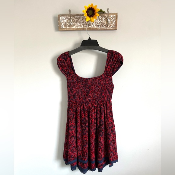 🌻🆕FREE PEOPLE Tabitha Mini Dress-Black Combo - Picture 14 of 16